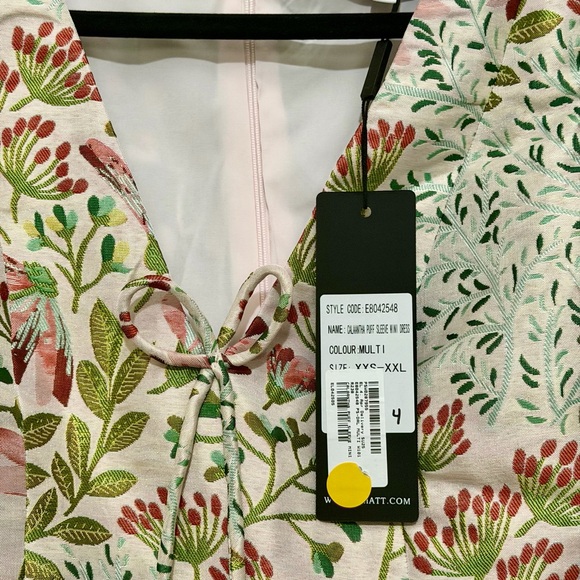 NWT Calaantha Puff Sleeve Mini Dress in Floral Size Small - Picture 7 of 7